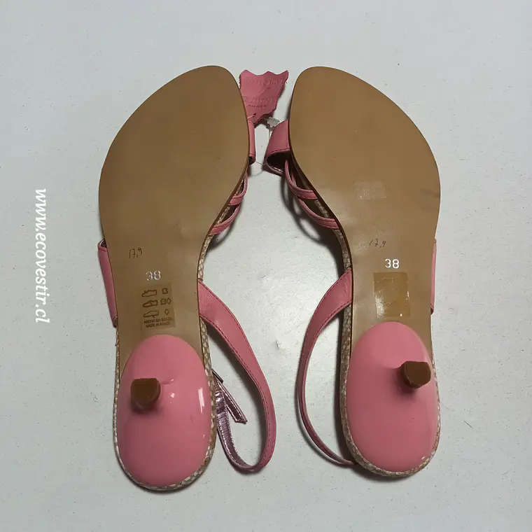 Sandalia Mujer Cuero Lady Stork Rosado Talla 38 5