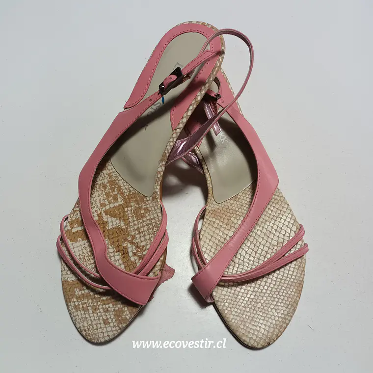 Sandalia Mujer Cuero Lady Stork Rosado Talla 38 2