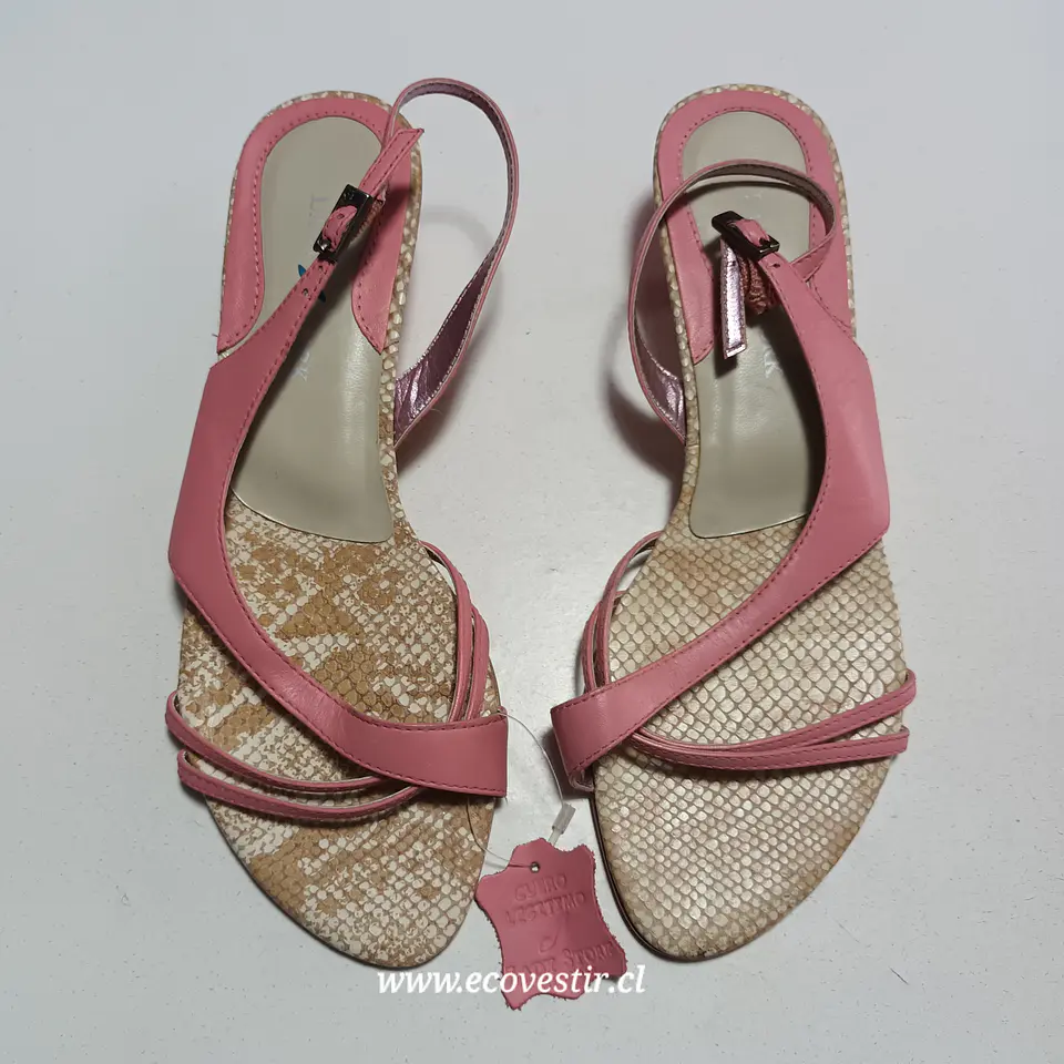 Sandalia Mujer Cuero Lady Stork Rosado Talla 38 1