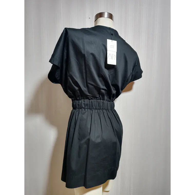 Vestido Corto Semiformal Negro Zara Talla M  2