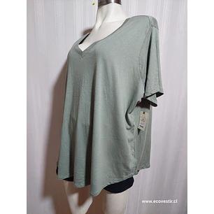Polera Manga Corta Verde Terra & Sky Talla 2X