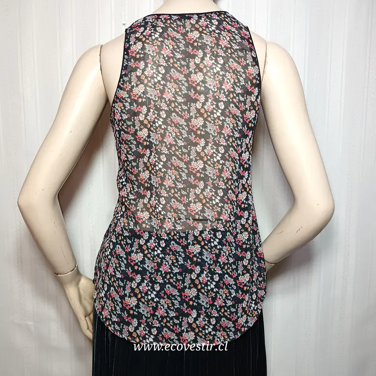  Blusa Tirantes Mujer Traslúcida Floral Pimkie Talla S 4