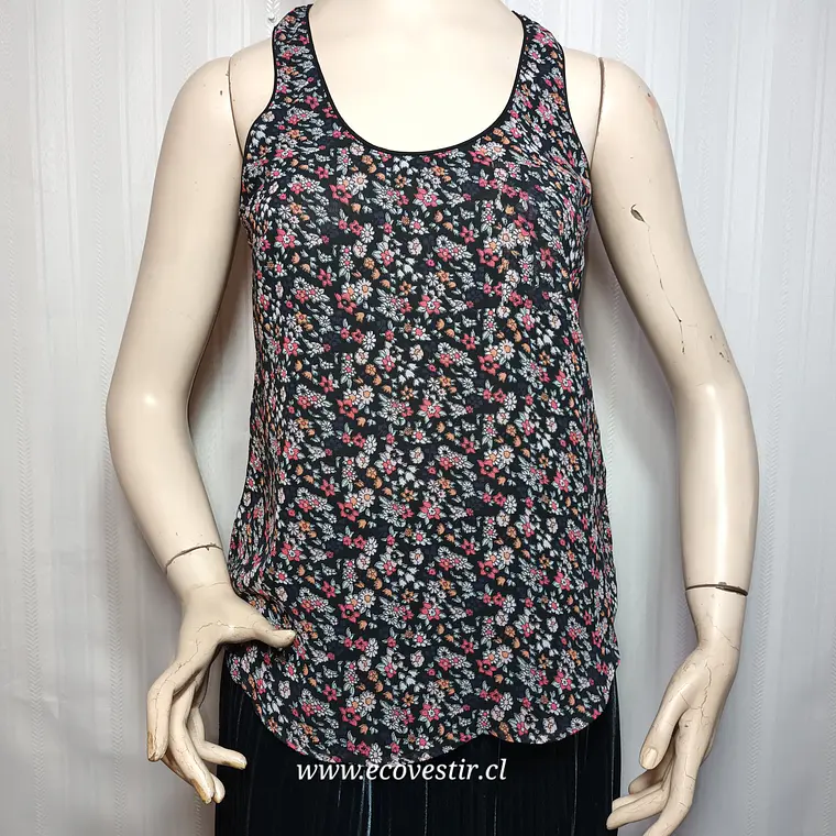  Blusa Tirantes Mujer Traslúcida Floral Pimkie Talla S 1