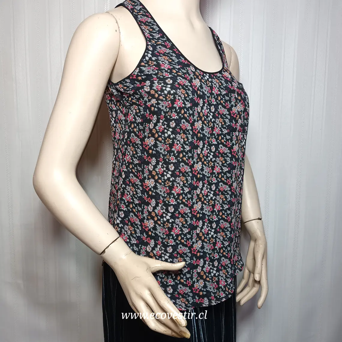  Blusa Tirantes Mujer Traslúcida Floral Pimkie Talla S 2
