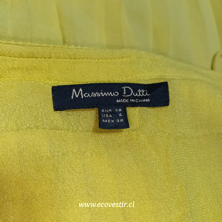 Top Plisado de Tirantes Massimo Dutti Amarillo Talla 38  5