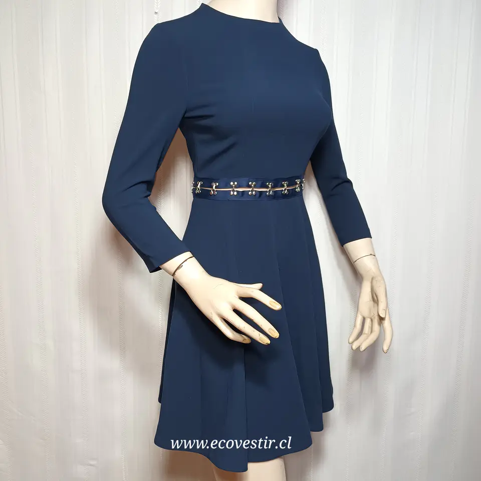 Vestido Corto Vera Moda Azul Marino Talla 155/76A 2
