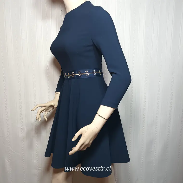 Vestido Corto Vera Moda Azul Marino Talla 155/76A 3