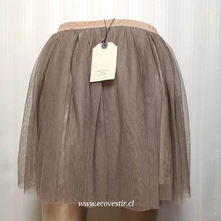 Falda de Tul Café Niña Zara Girls Talla 13/14  2