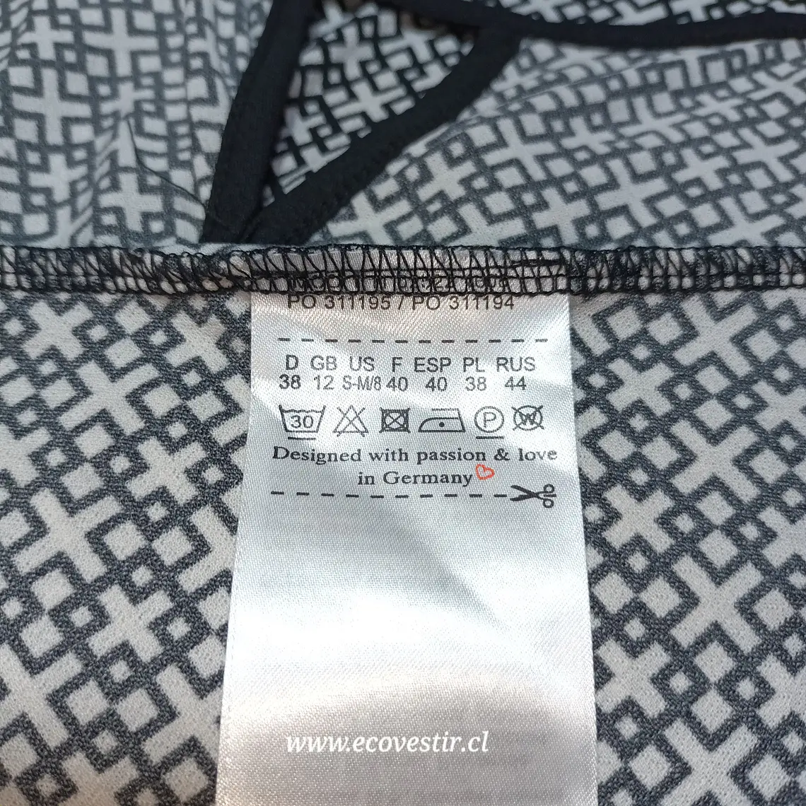  Blusa Olse Gris Estampada Sin Mangas | Talla 40 Poliamida 6