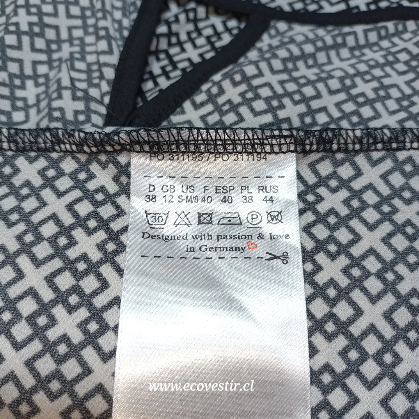  Blusa Olse Gris Estampada Sin Mangas | Talla 40 Poliamida 6