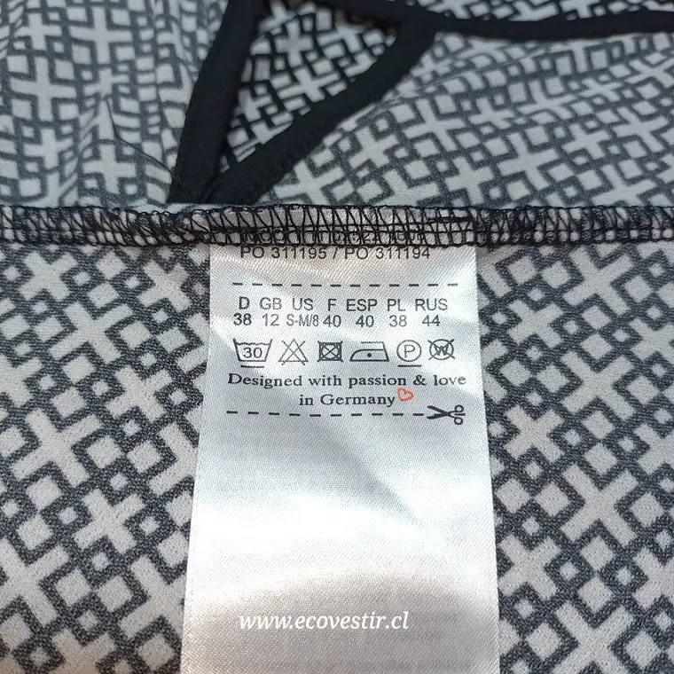  Blusa Olse Gris Estampada Sin Mangas | Talla 40 Poliamida 6