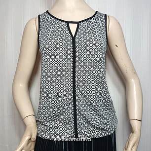 Blusa Olse Gris Estampada Sin Mangas | Talla 40 Poliamida