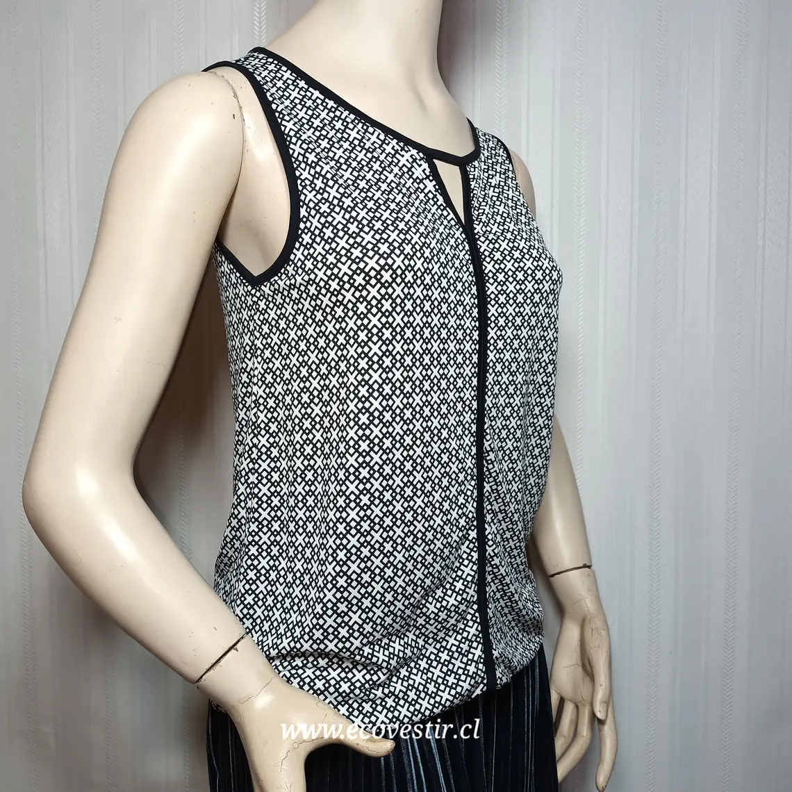  Blusa Olse Gris Estampada Sin Mangas | Talla 40 Poliamida 2