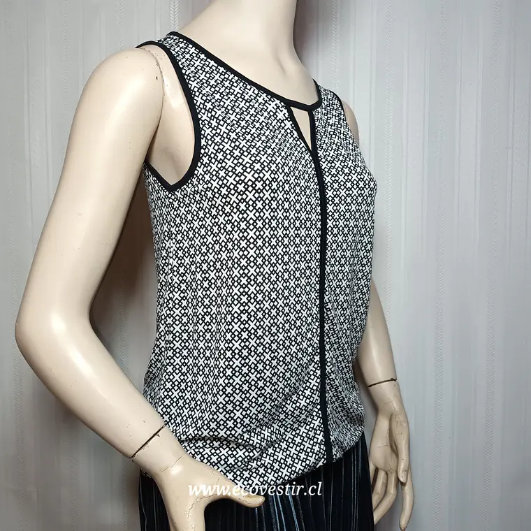  Blusa Olse Gris Estampada Sin Mangas | Talla 40 Poliamida 2