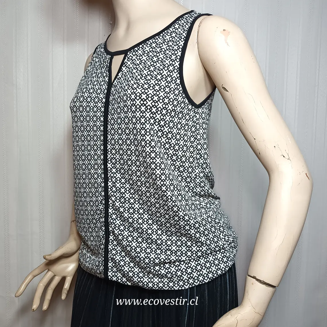 Blusa Olse Gris Estampada Sin Mangas | Talla 40 Poliamida 3