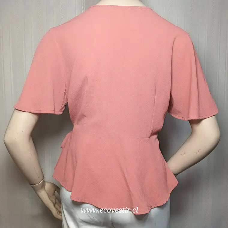 Blusa Cruzada Estilo Wrap Rosada – Monteau Talla XL 4