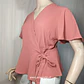 Blusa Cruzada Estilo Wrap Rosada – Monteau Talla XL - Miniatura 3