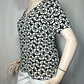  Blusa Zara Basic con Estampado Geométrico Blanco y Negro Talla M  - Miniatura 3