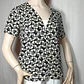  Blusa Zara Basic con Estampado Geométrico Blanco y Negro Talla M  - Miniatura 1