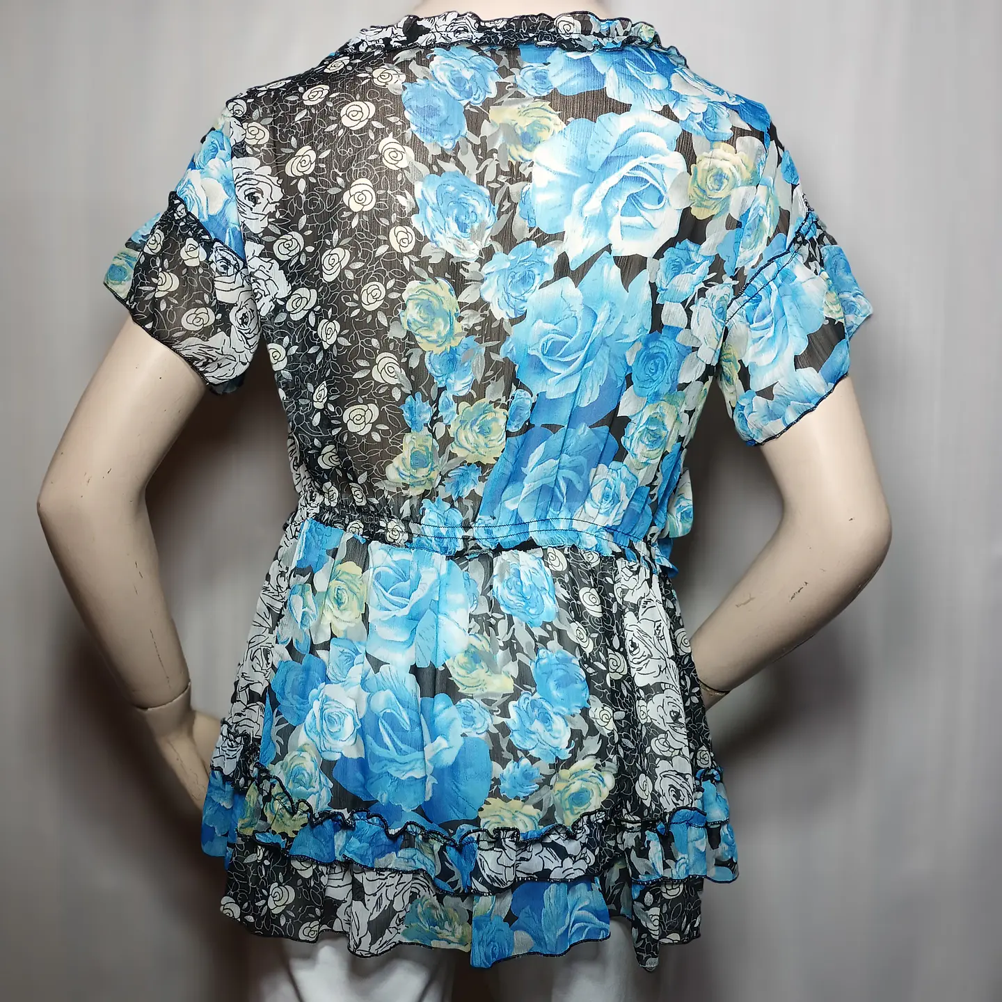 Blusa Chifón Semitransparente Multicolor ME & ME Talla M 4