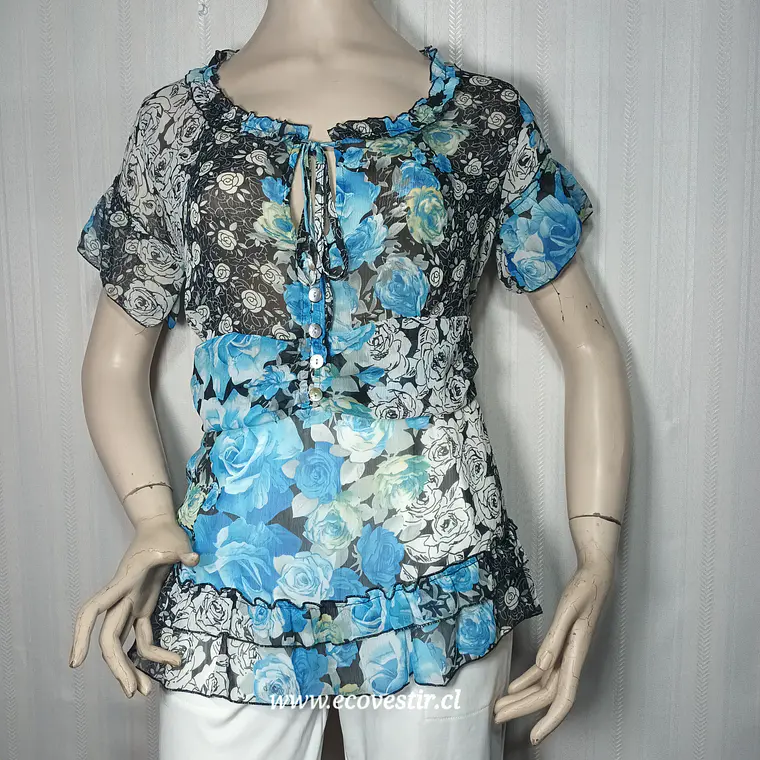 Blusa Chifón Semitransparente Multicolor ME & ME Talla M 1