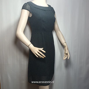 Vestido H&M Negro con Lunares Talla 36