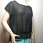 Blusa Traslúcido Negro Manga Corta Inside Talla S  - Miniatura 1