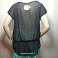 Blusa Traslúcido Negro Manga Corta Inside Talla S  - Miniatura 4