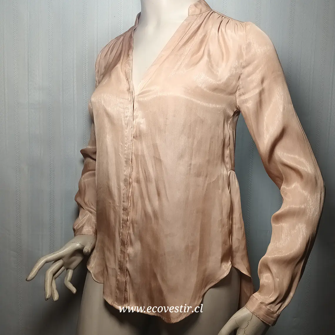 Blusa Mujer Manga Larga Palo Rosa H&M Talla 34 3