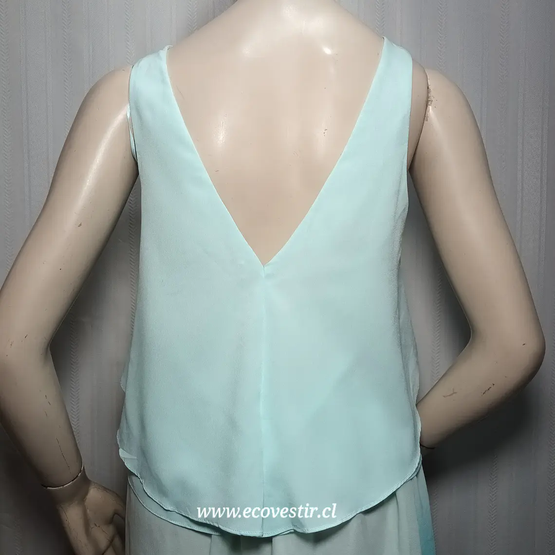 Blusa Zara Trafaluc Sin Mangas con Volantes Verde Agua – Talla S 3