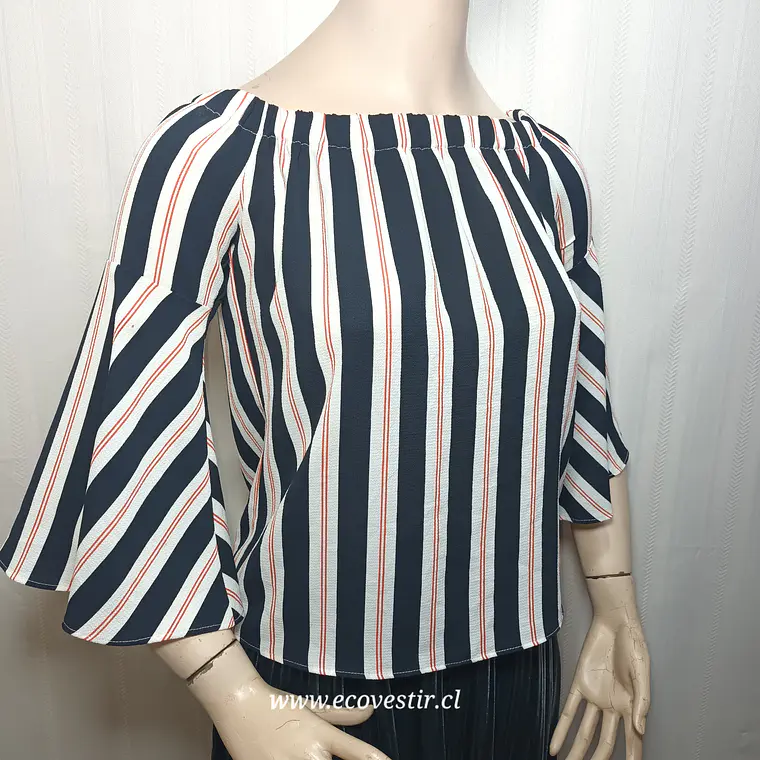 Blusa de Hombros Descubiertos a Rayas Primark - Talla 32 1