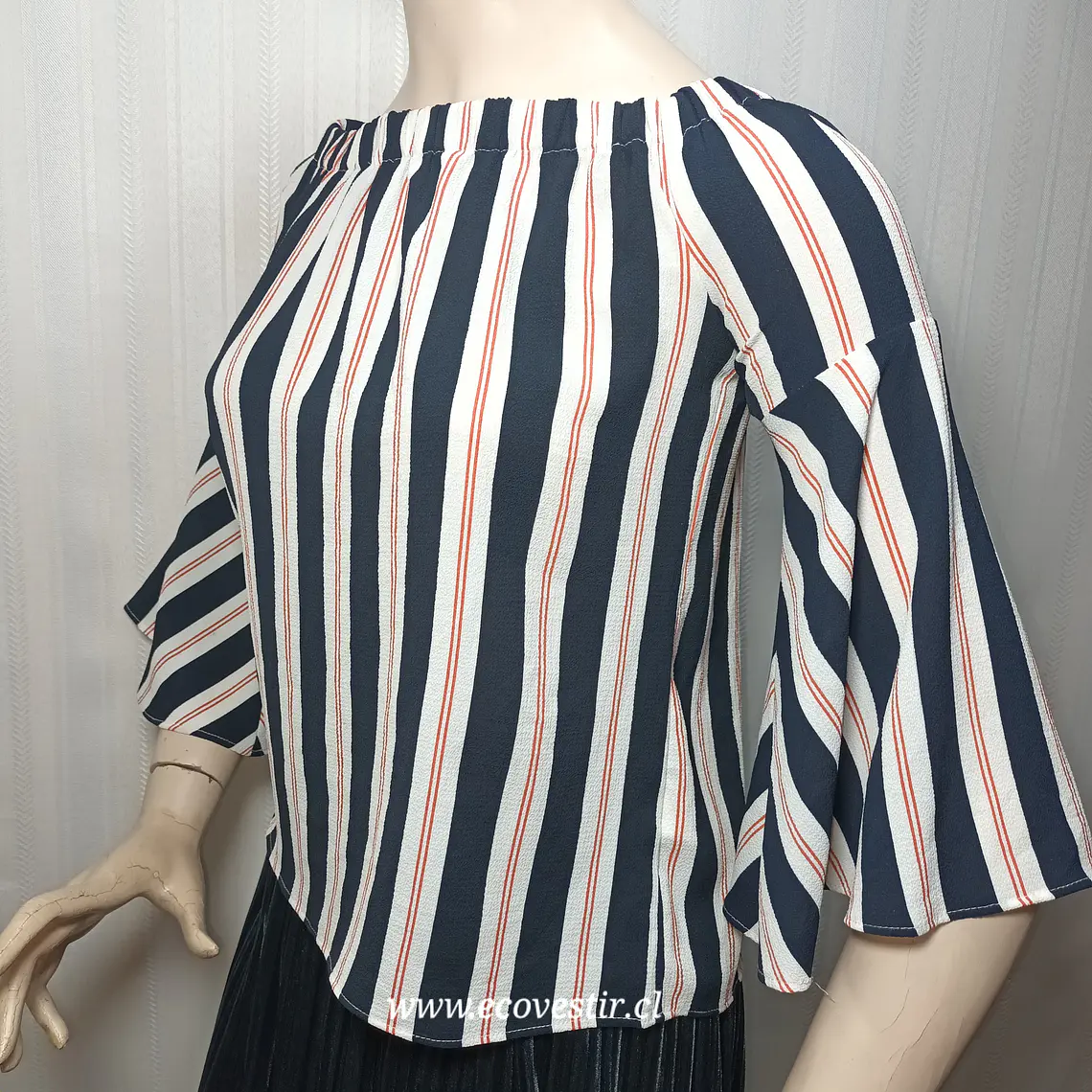 Blusa de Hombros Descubiertos a Rayas Primark - Talla 32 3