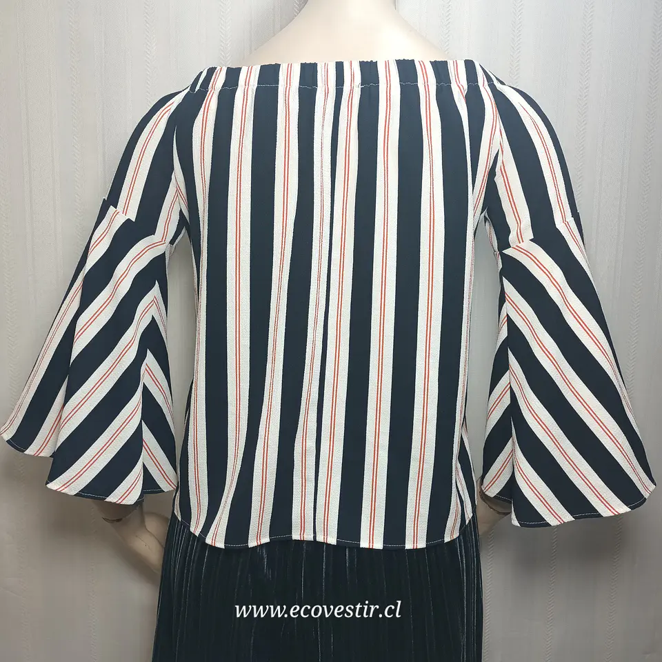 Blusa de Hombros Descubiertos a Rayas Primark - Talla 32 4
