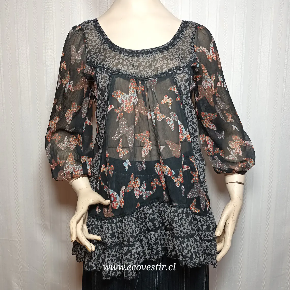 Blusa Transparente de Mariposas Atmosphere - Talla 40 | EcoVestir 2