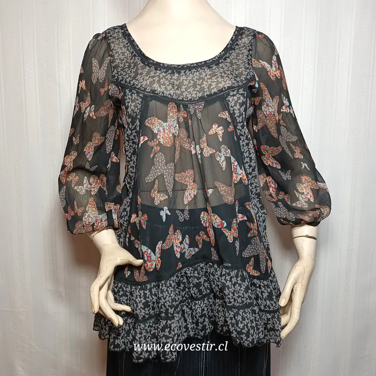 Blusa Transparente de Mariposas Atmosphere - Talla 40 | EcoVestir 2