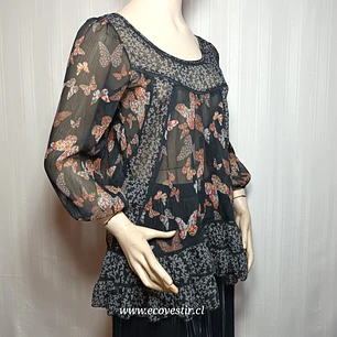 Blusa Transparente de Mariposas Atmosphere - Talla 40 | EcoVestir