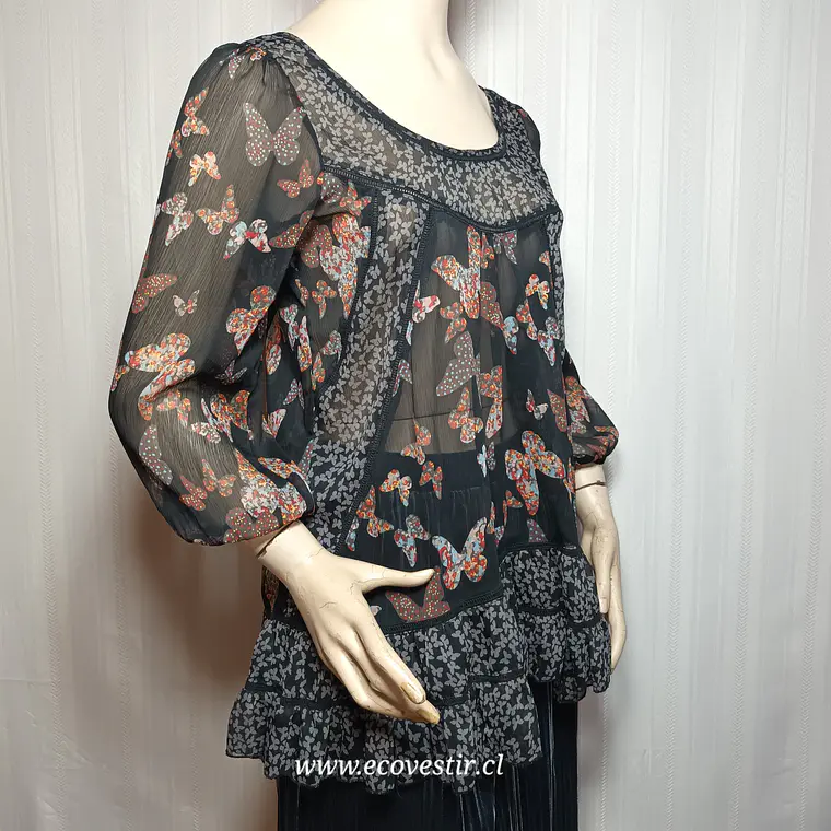 Blusa Transparente de Mariposas Atmosphere - Talla 40 | EcoVestir 1