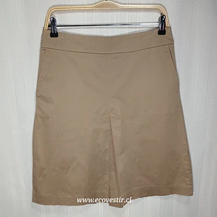 Falda Zara Beige Talla M con Bolsillos Laterares | Moda Circular
