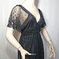 Vestido de Fiesta Negro Pedro del Hierro | Talla 40 | Elegancia en Encaje y Pedrería - Miniatura 1