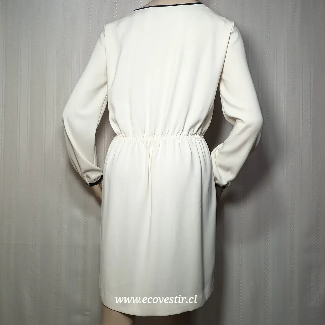 Vestido Corto Zara Basic Blanco Marfil Talla M 4