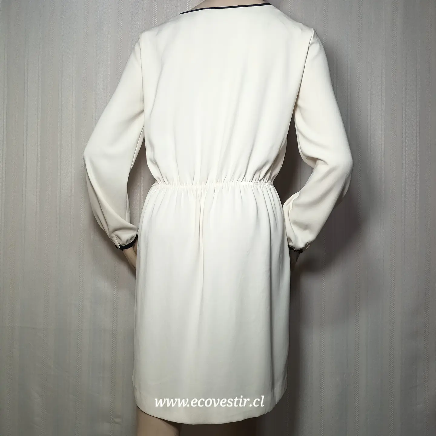 Vestido Corto Zara Basic Blanco Marfil Talla M 4
