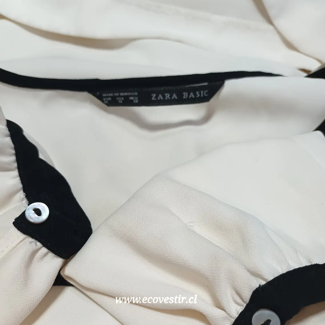 Vestido Corto Zara Basic Blanco Marfil Talla M 5