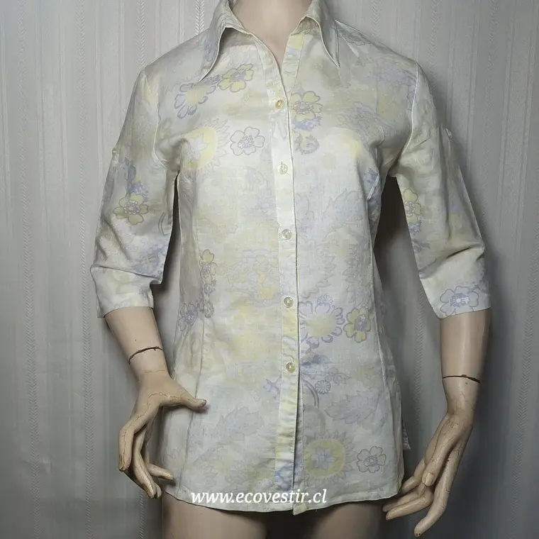 Blusa 100% Lino JOYXTIN Estampado Floral Multicolor – Talla M 2