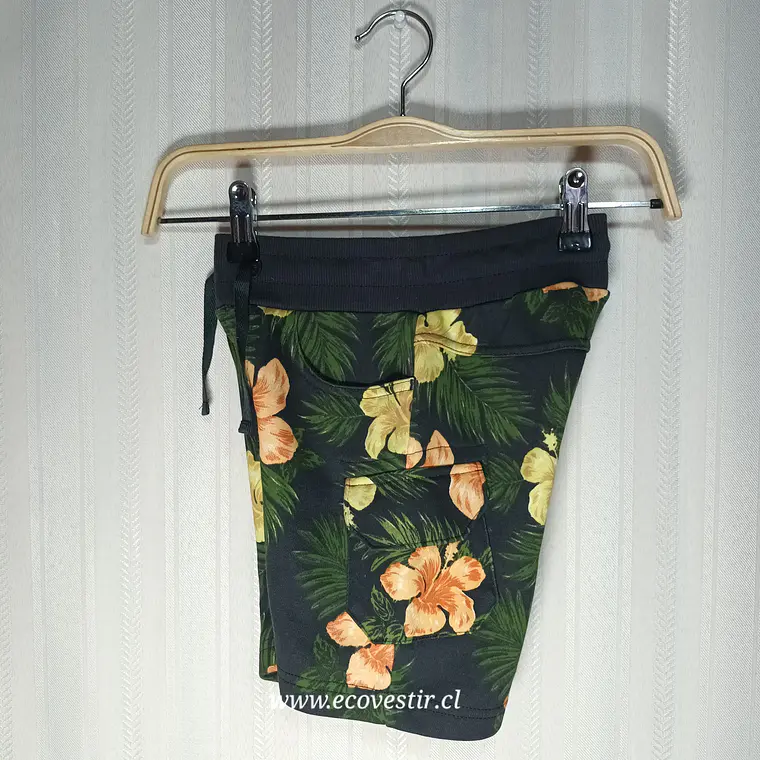 Short Infaltil Negro Estampado Tropical Original Marine Talla 4A 2