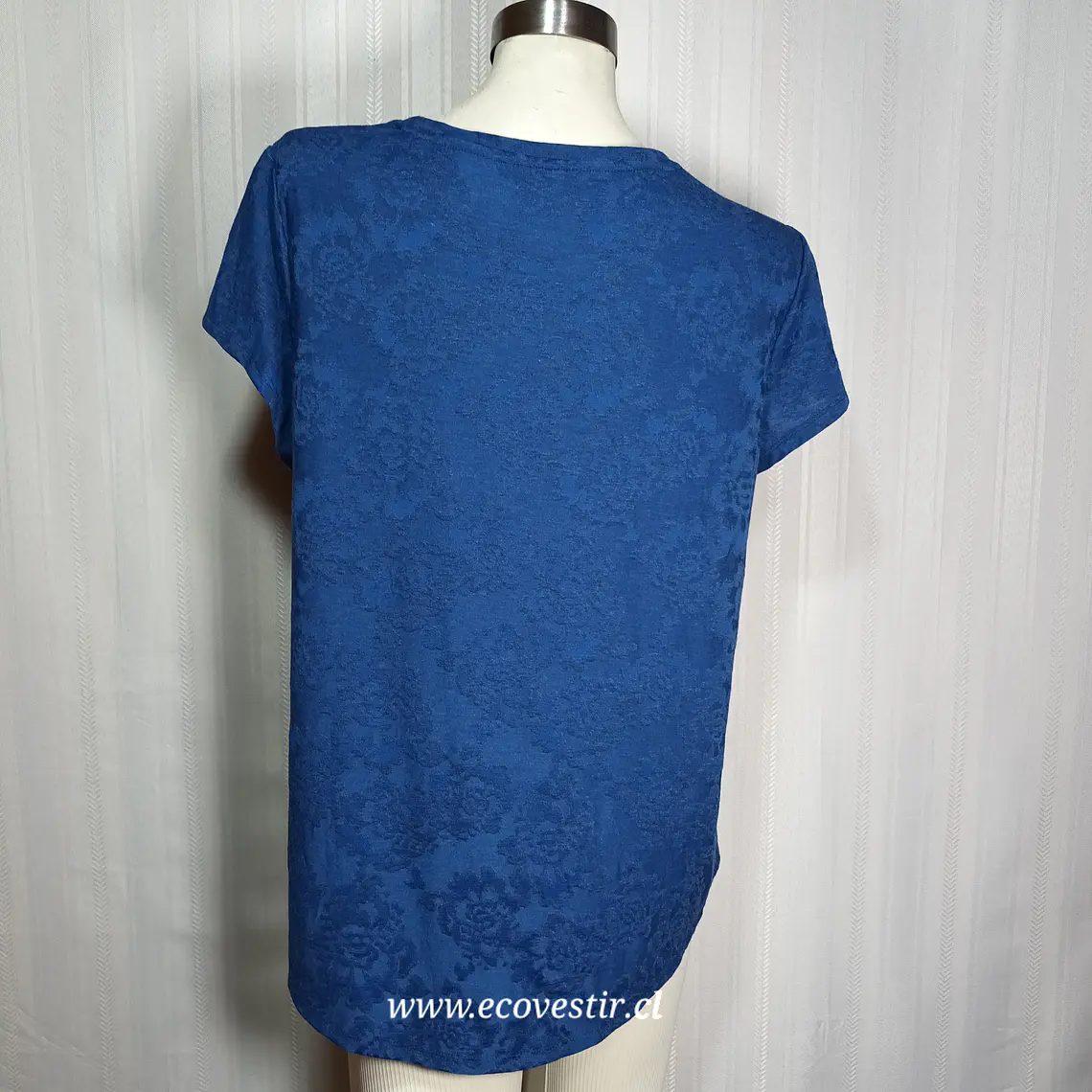 Blusa Jacquard Azul Manga Corta Simply Vera Talla XXL 4