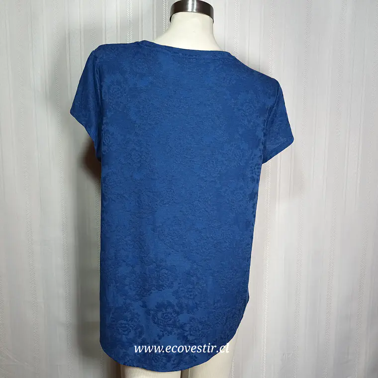 Blusa Jacquard Azul Manga Corta Simply Vera Talla XXL 4