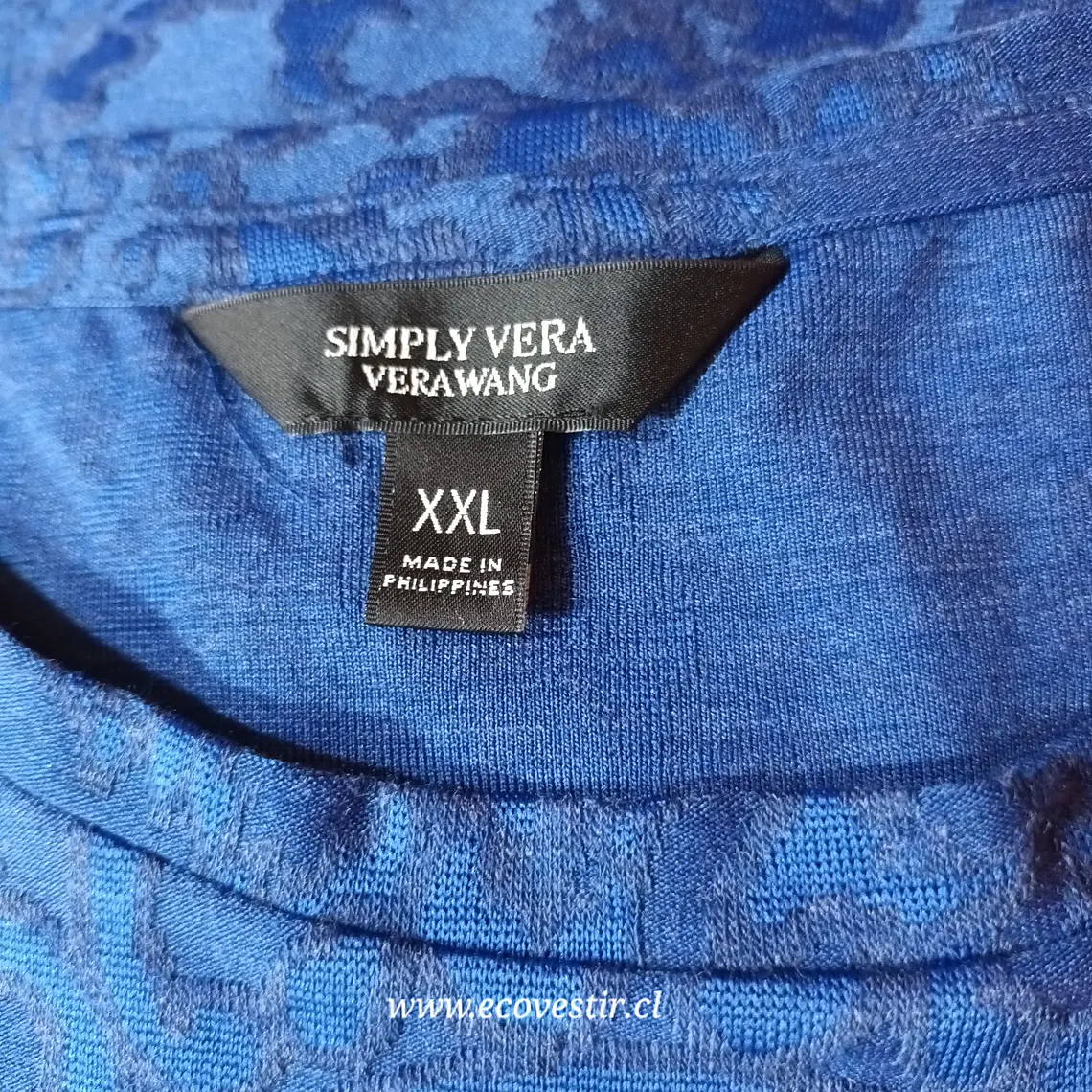 Blusa Jacquard Azul Manga Corta Simply Vera Talla XXL 5
