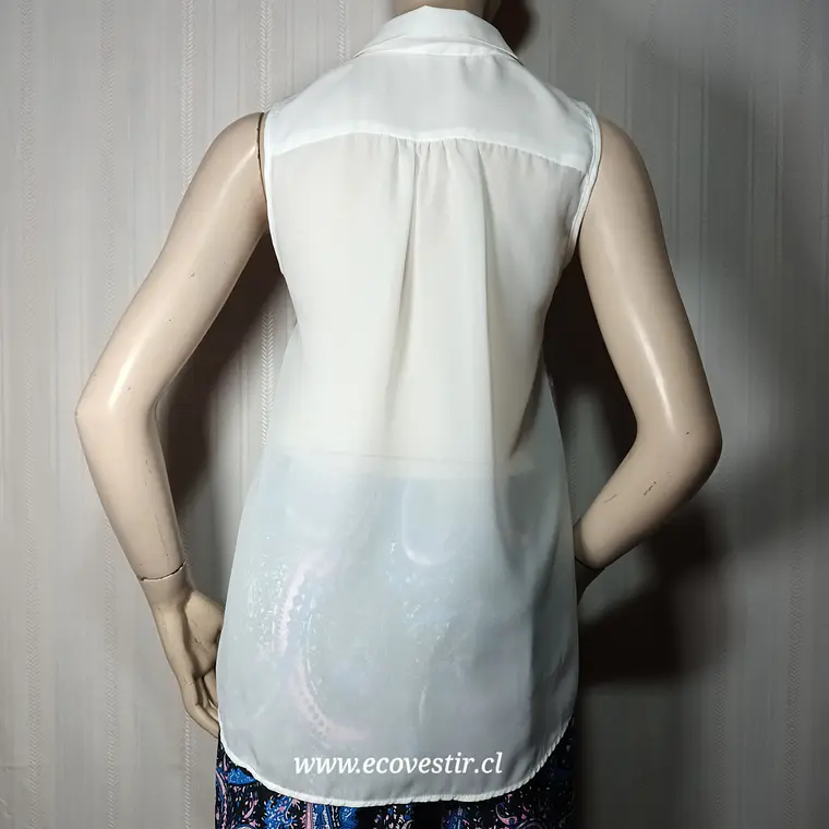 Blusa Flame Sin Mangas Estampado Floral Blanco XS 5