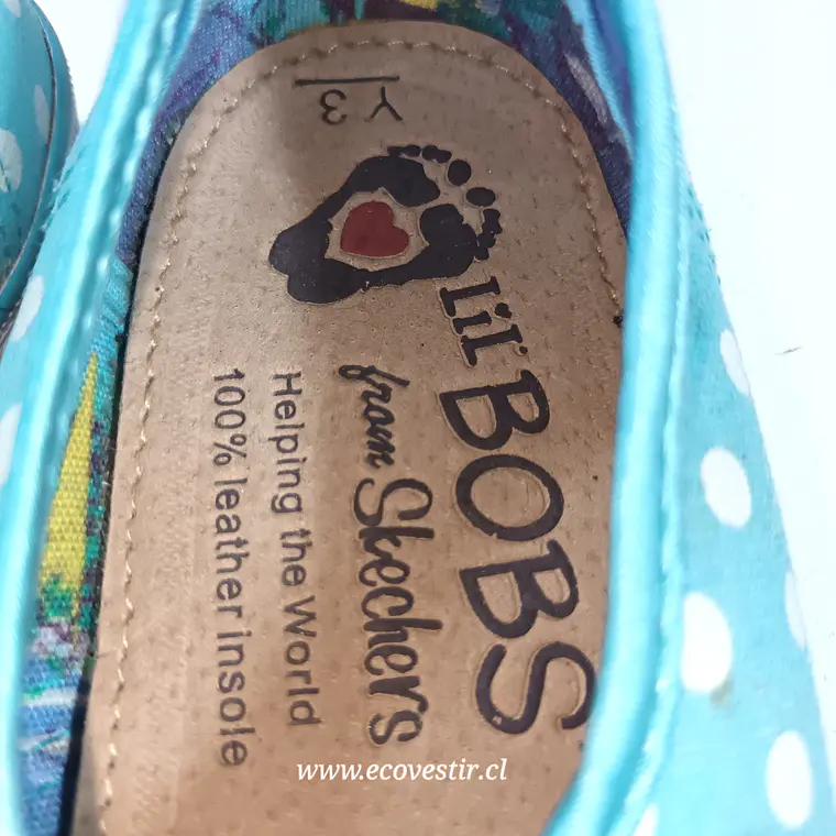 Zapatillas BOBS from Skechers Celeste con Lunares | Talla 35 2