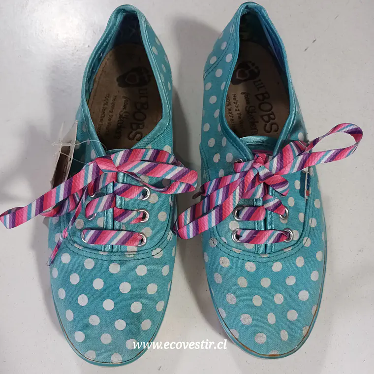 Zapatillas BOBS from Skechers Celeste con Lunares | Talla 35 3